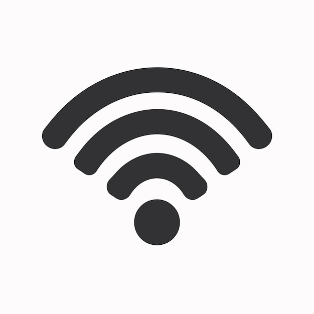 Vector a black icon with a white background that says a symbol for a wifi