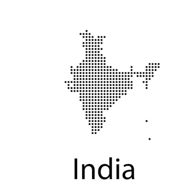 Black India map separated on states vector illustration