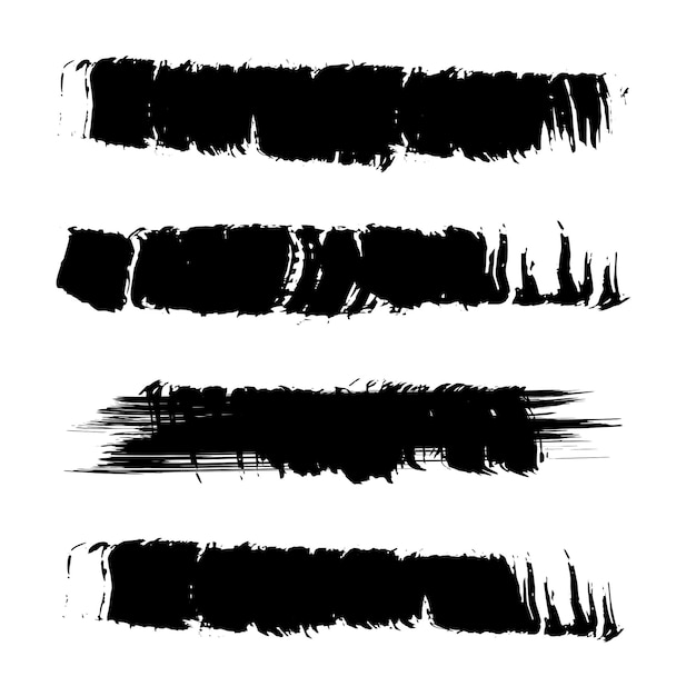 Vector black ink brush stroke