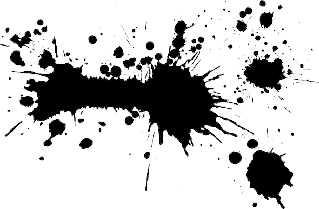 Black Ink drop on white background. Round, ragged inkblot slowly spreads out from the center. Blob vector illustration.