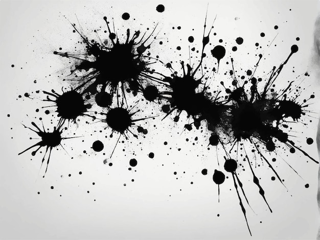 Vector black ink splatter on white background abstract black ink splash background grunge vector