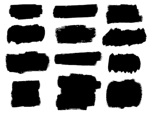 Black ink vector brush strokes