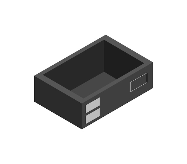 Black isometric box