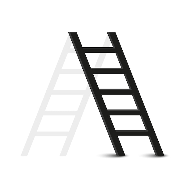 Vector black ladder with shadow vector illustration eps 10