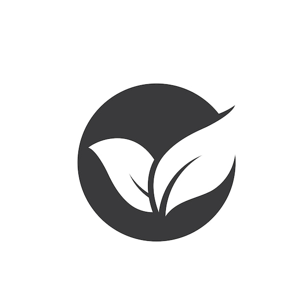 Black leaf friendly icon vector design concept