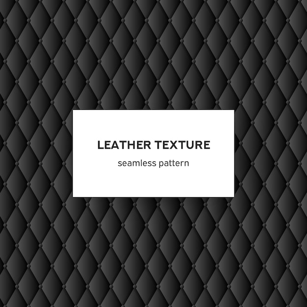 Black leather texture seamless pattern vector background for luxury design