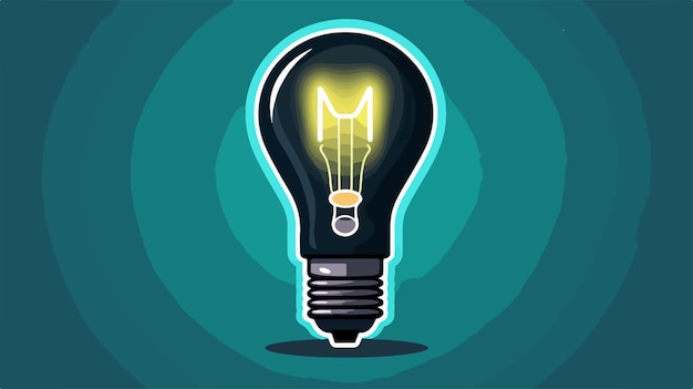 Black Light Bulb Vector Icon for Creative Design Projects