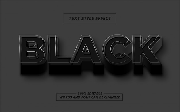 Black Line Bold Text Style Effect