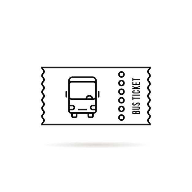 Black linear bus ticket simple logo