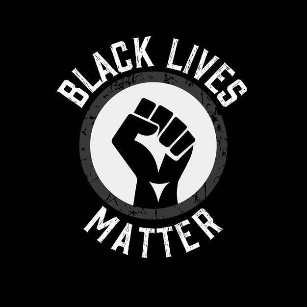 Vector black live material icon. strong hand symbol. vector illustration. no racism. support for equal righ