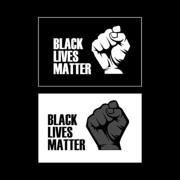 Black lives matter design vector material