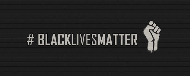 Black Lives Matter Hashtag on a brick wall. illustration  