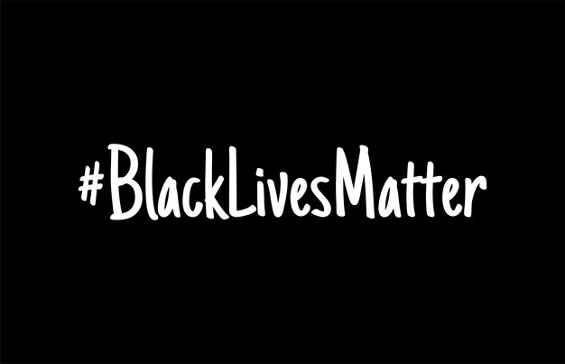 Vector black lives matter protest banner about human right of black people in us america vector illustration