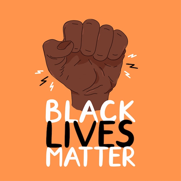 Vector black lives matter protest banner.  trendy style illustration poster design. anti racism, human rights concept