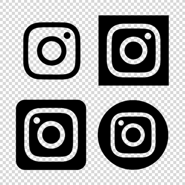 black logo set design instagram icon