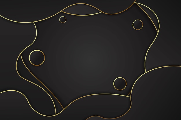 Black luxury background fluid shape with black and golden color