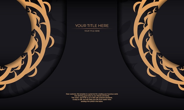 Black luxury background with abstract ornament Elegant and classic vector elements with space for your text