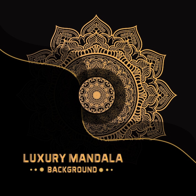 Black luxury golden mandala background