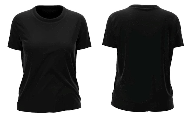 Vector black male tshirt mockup realistic short sleeve apparel template for fashion design