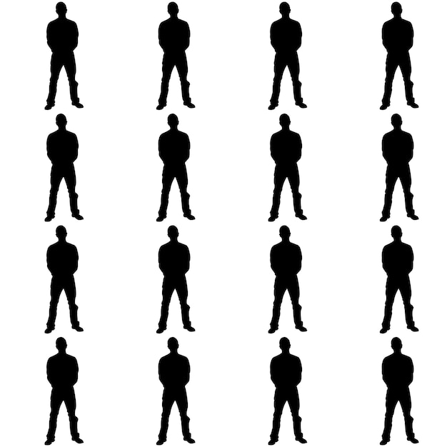 Black man silhouette pattern