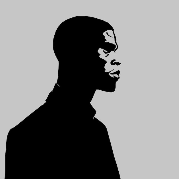 Vector black man silhouette