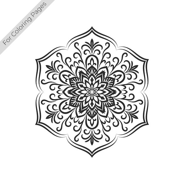 Black mandala on a white background