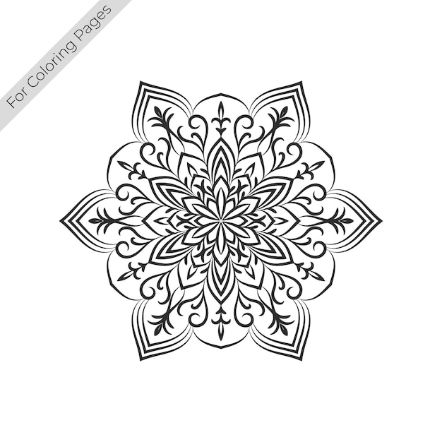 Black mandala on a white background