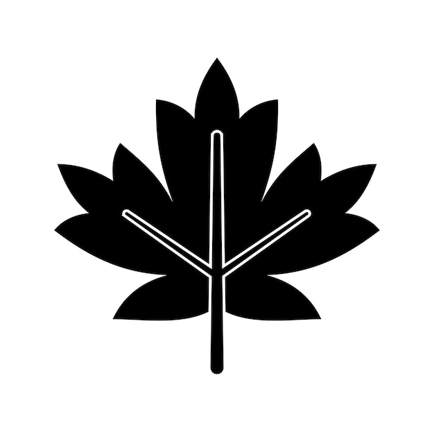 Black Maple Leaf icon isolated on white background