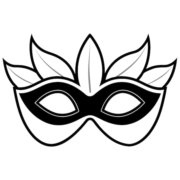 Vector black mask silhouette a traditional venetian festival emblem