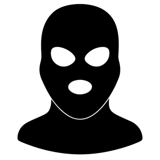 Vector a black mask with a white background that says  the word