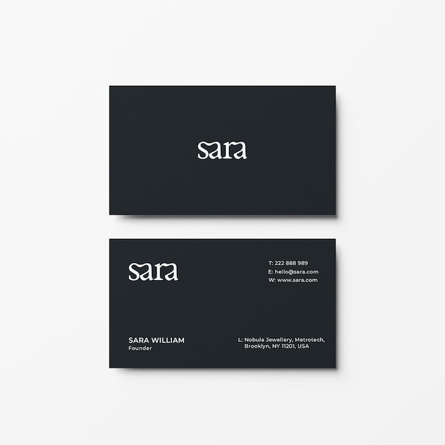 Black modern and minimal business card template