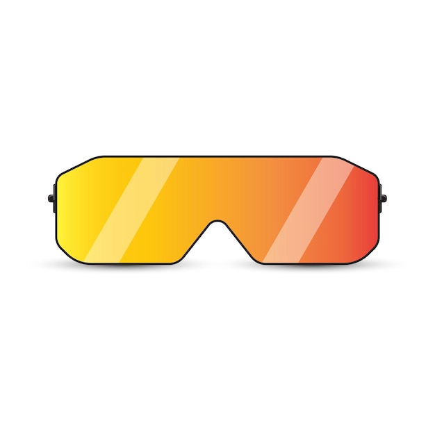 Vector black modern sunglasses with color gradient glass on white background