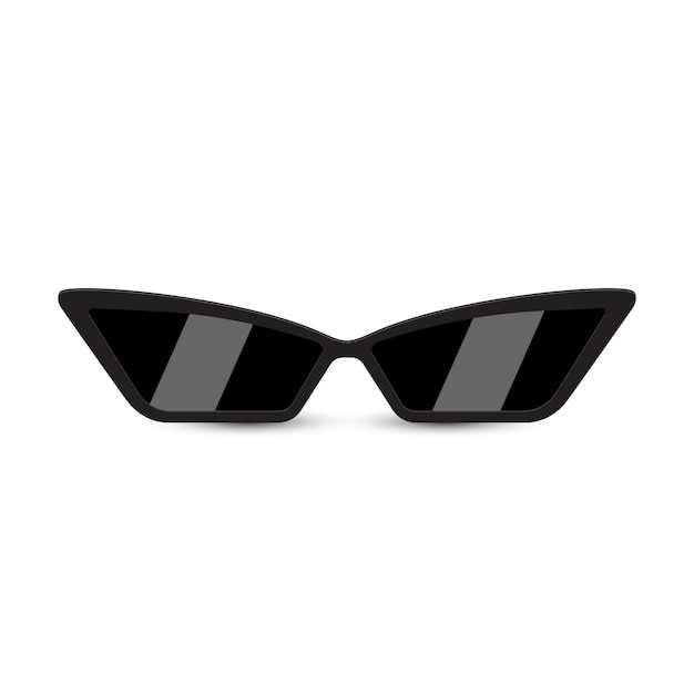 Vector black modern sunglasses with dark glass on white background