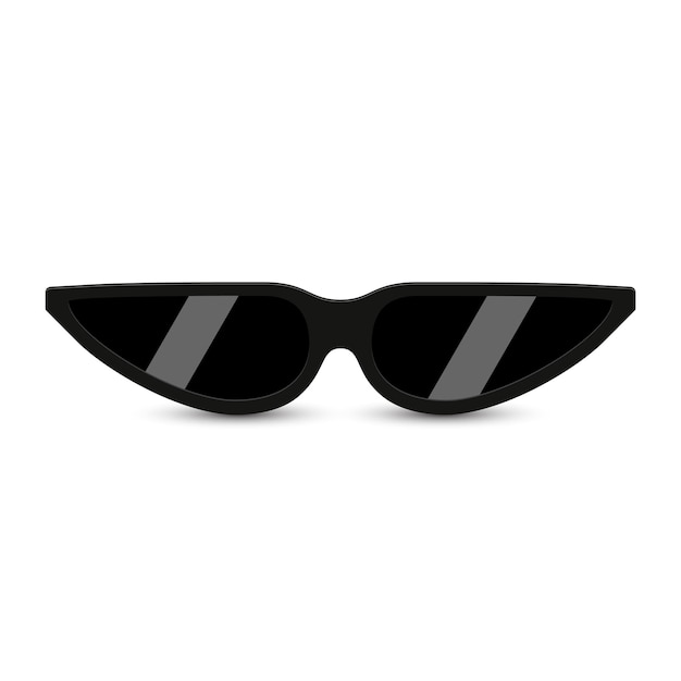 Vector black modern sunglasses with dark glass on white background