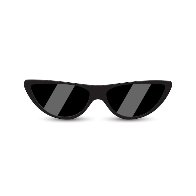 Black modern sunglasses with dark glass on white background