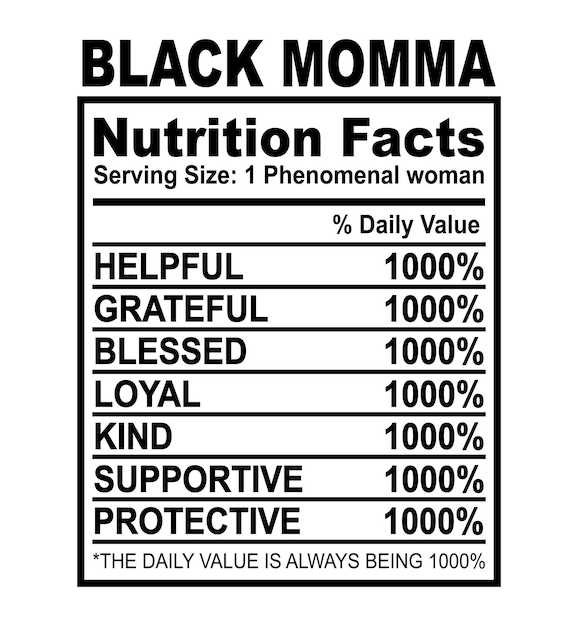 Black Momma Nutrition Fact