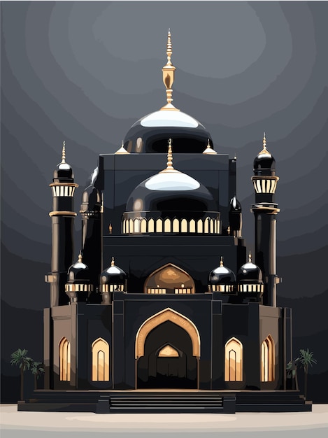 Black_mosque_vector_super_illustration_based_on _the_islamic_stracture