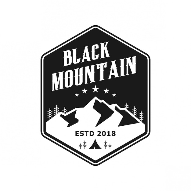 Black mountain vintage logo