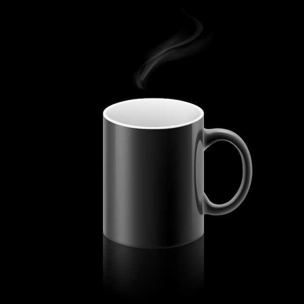 Black mug on black