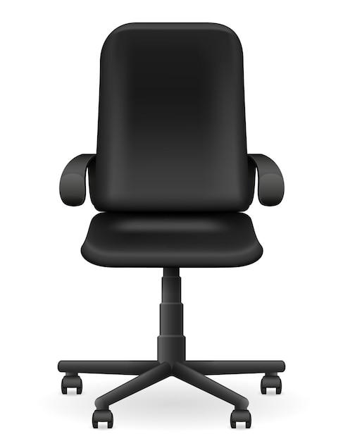 Black office armchair furniture vector illustration isolated on white background