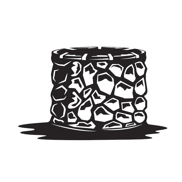 Black old well vector illustration design element template