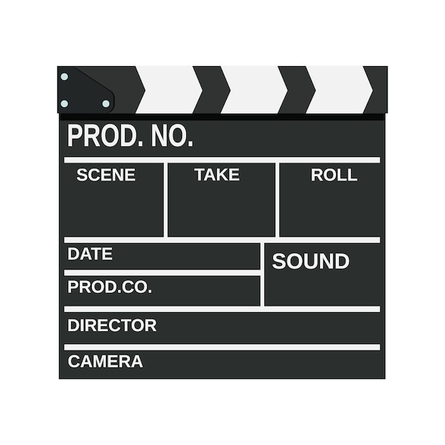 Black opened clapperboard