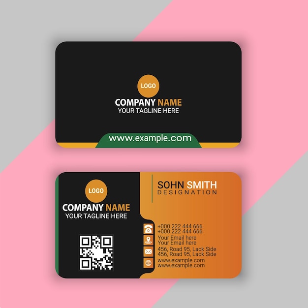 black and orange business cards