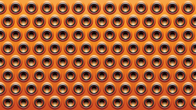 Black and Orange Embossed Round Loudspeaker Background Vector Illustration