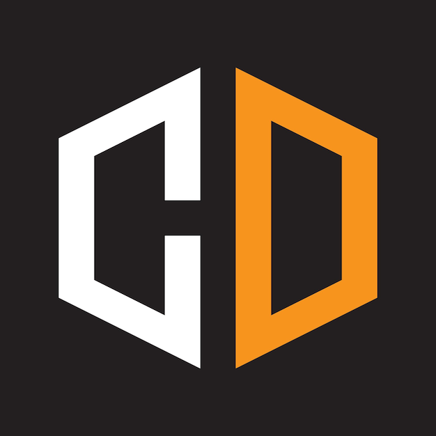 A black and orange lettermark business logo