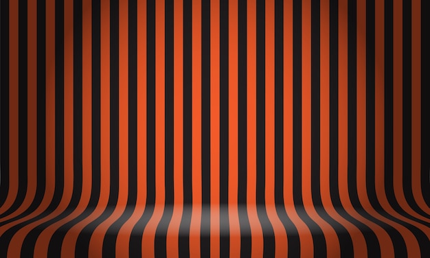 Black orange line pattern studio display empty space background 