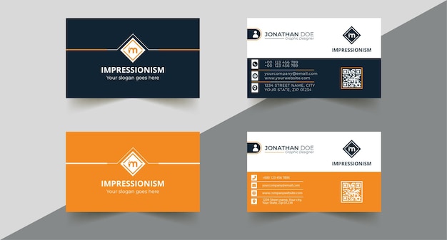 Black and Orange multicolor business card