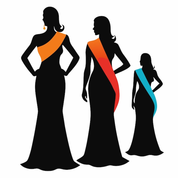 Vector a black and orange photo of women with the words  women  on the bottom