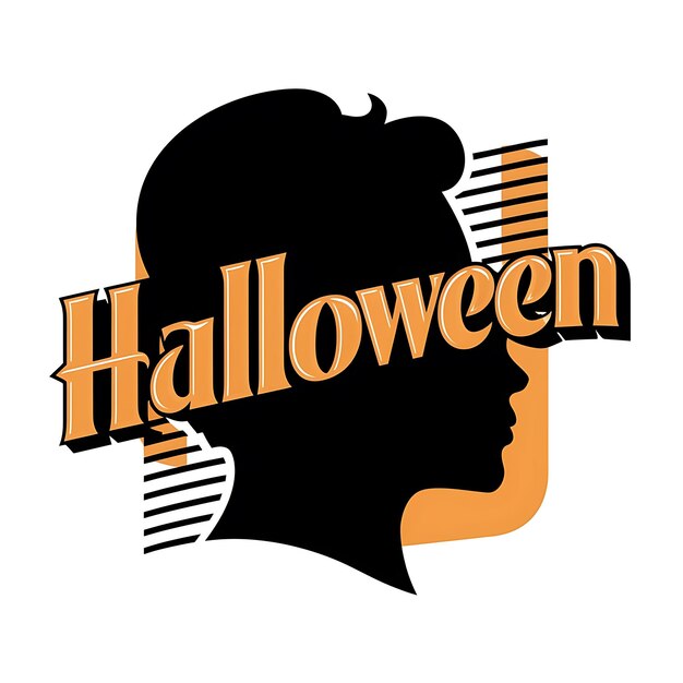 Vector a black and orange poster for halloween with a womans face and the words halloween on it