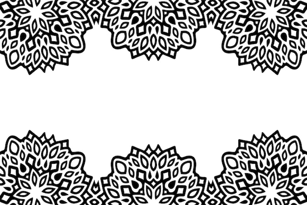 Black oriental border and white copy space